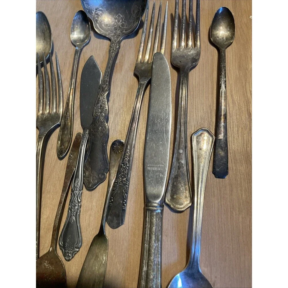 Vintage Flatware For Crafts Spoons Forks Silver Plate Stainless
